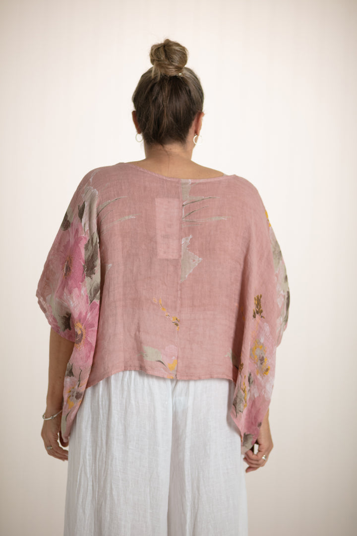 Tia Floral Top Pink
