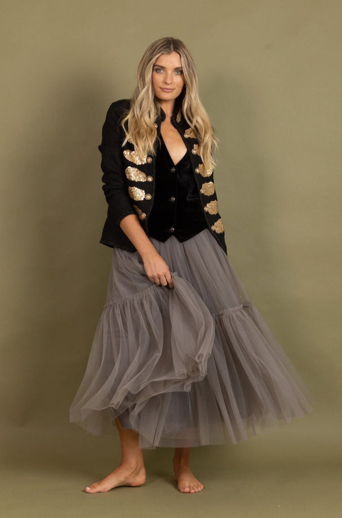 MILITARY JACKET BLACK & GOLD