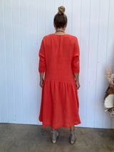 Adelaide Midi Dress Tangerine