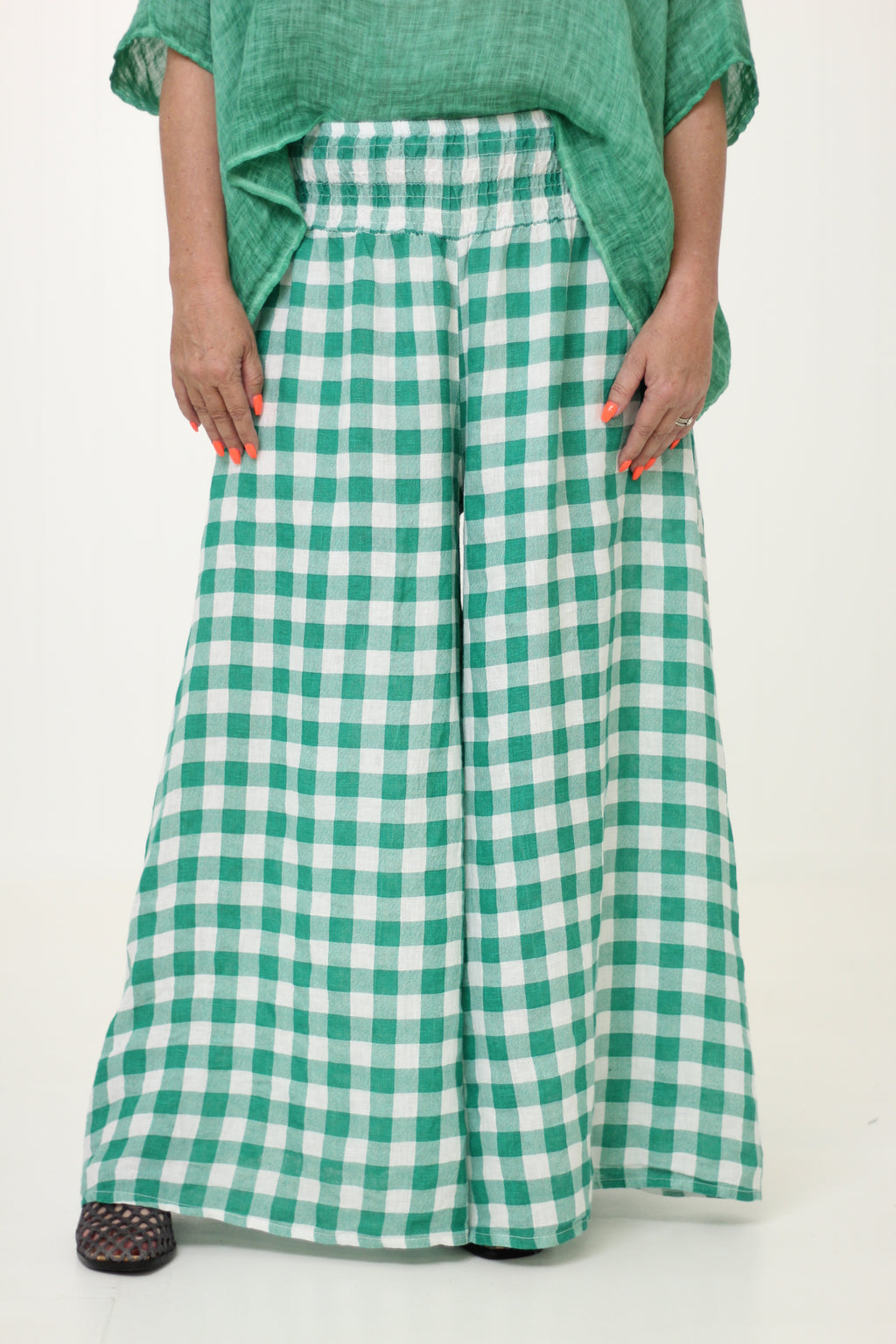 MSNew Carma Check 78 Pants  Apple Green Checked  Minus Fashion