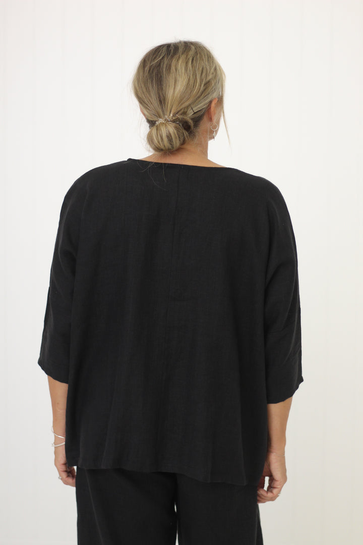 Hinley Top Sleeved Onyx