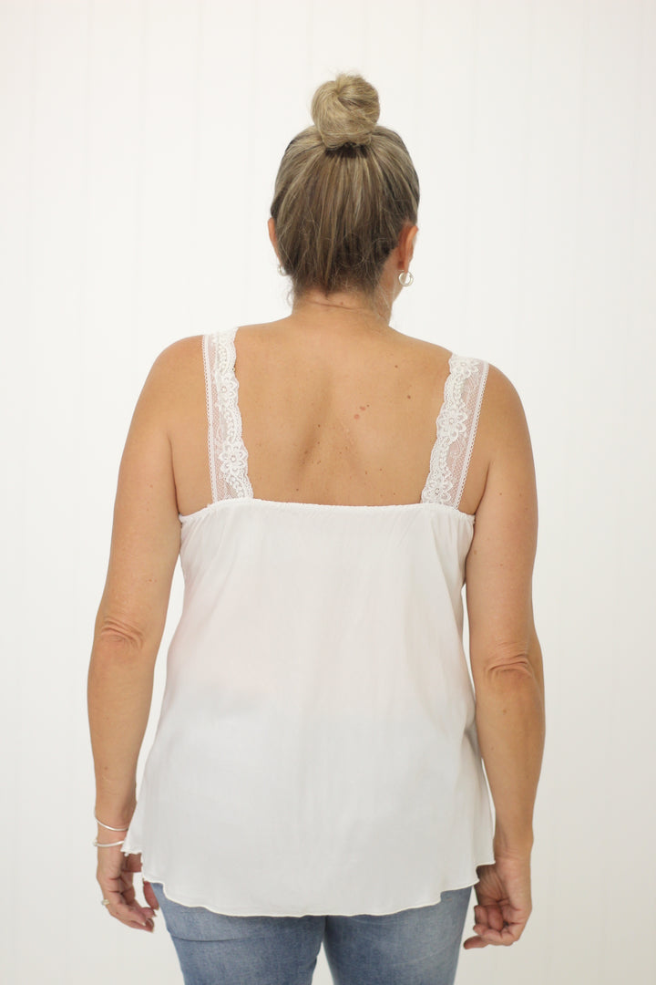 Noemi Lace Cami White