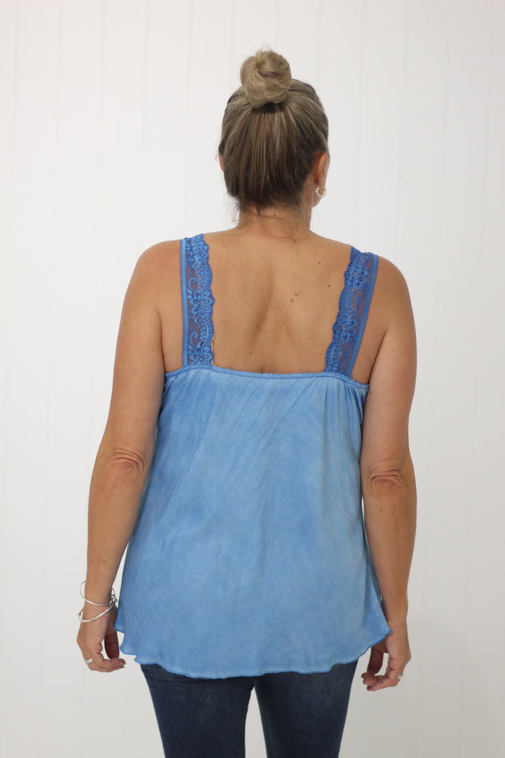Noemi Lace Cami Blue