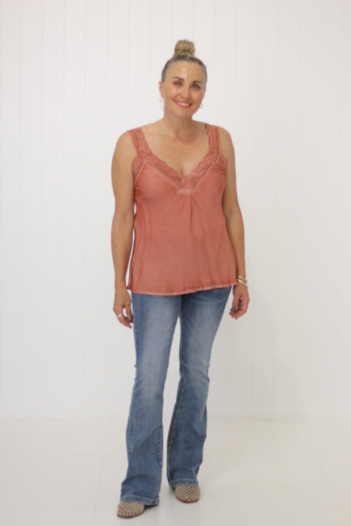 Noemi Lace Cami Peach