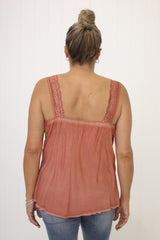 Noemi Lace Cami Peach