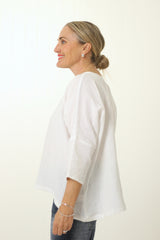 HINLEY TOP SLEEVED WHITE