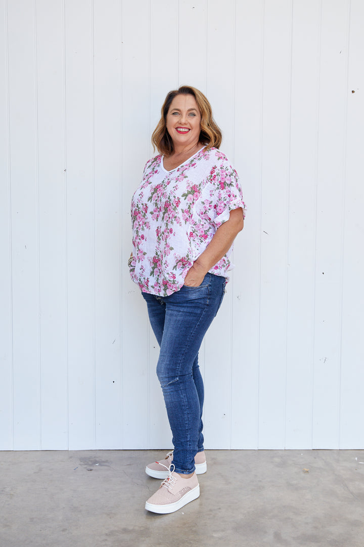 Linen Tee Grande Floral