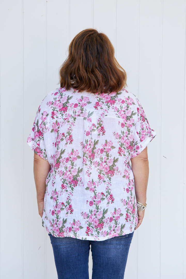 Linen Tee Grande Floral