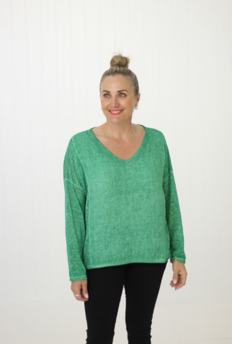 DEE EMERALD LINEN TOP