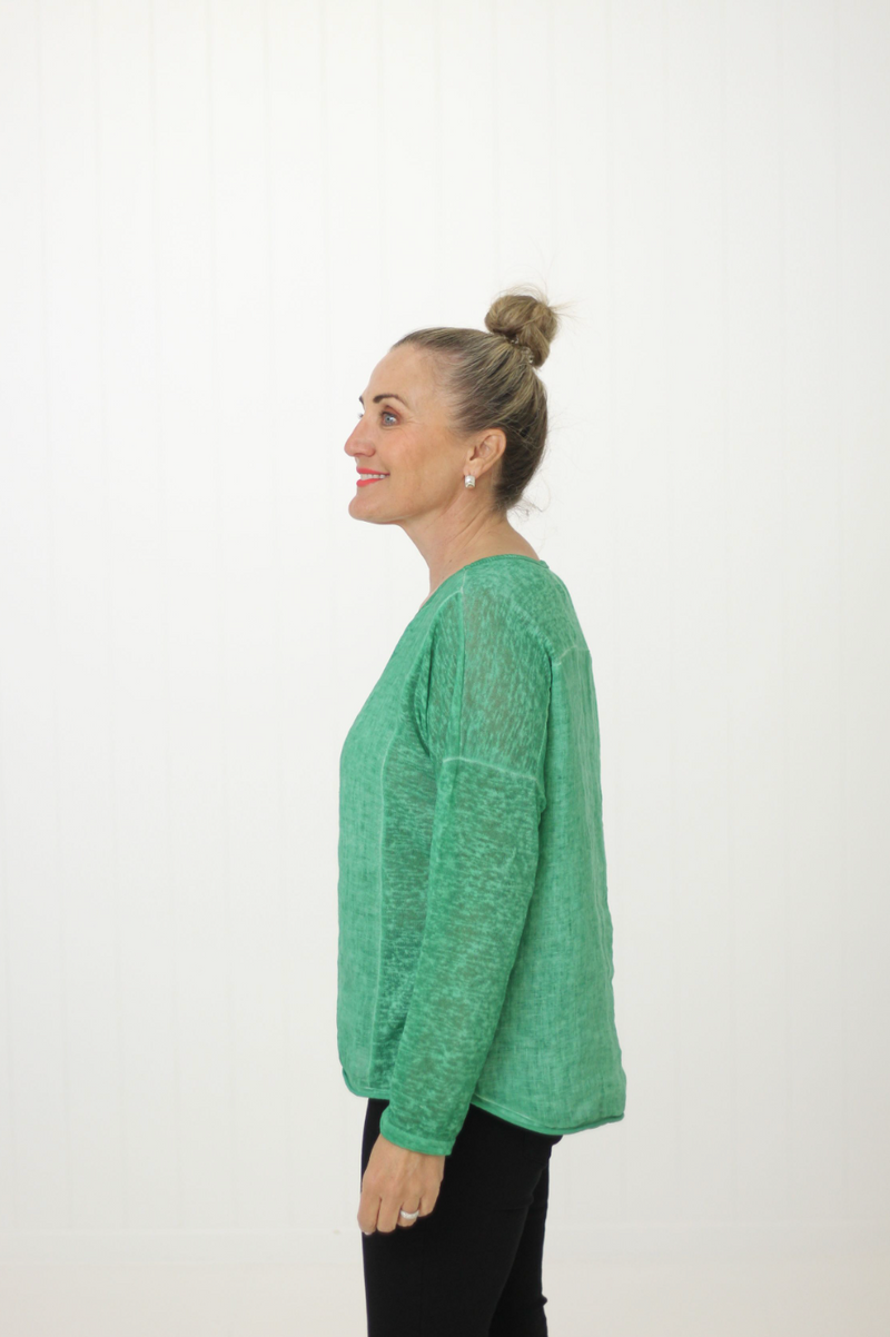 DEE EMERALD LINEN TOP