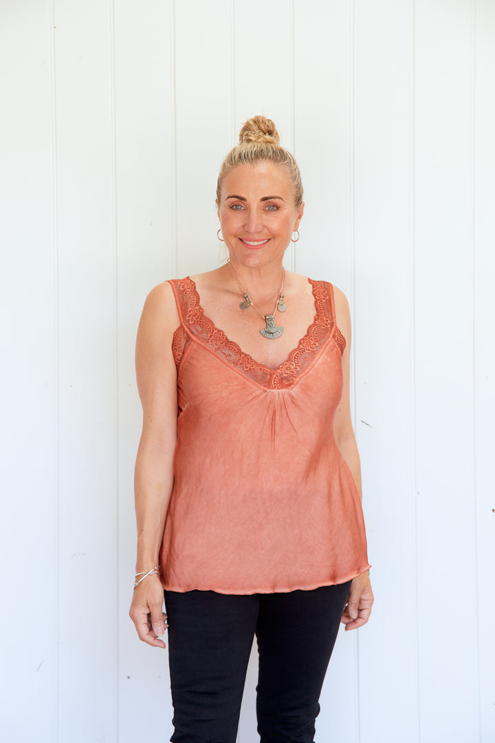 Noemi Lace Cami Rust