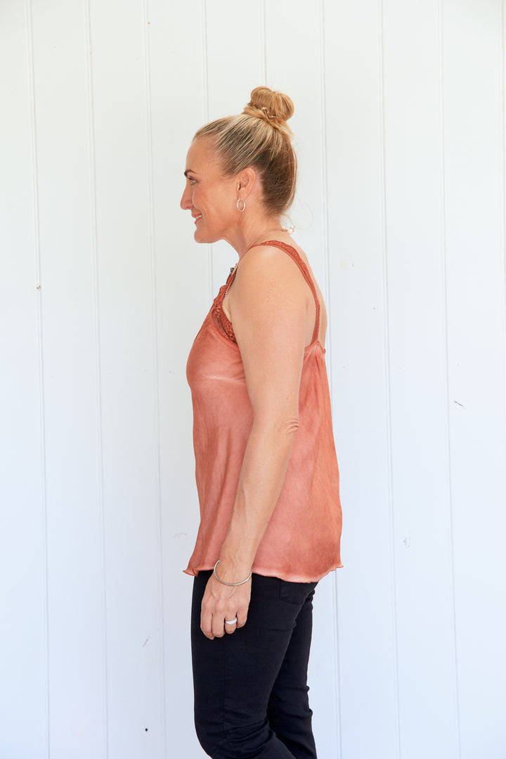 Noemi Lace Cami Rust