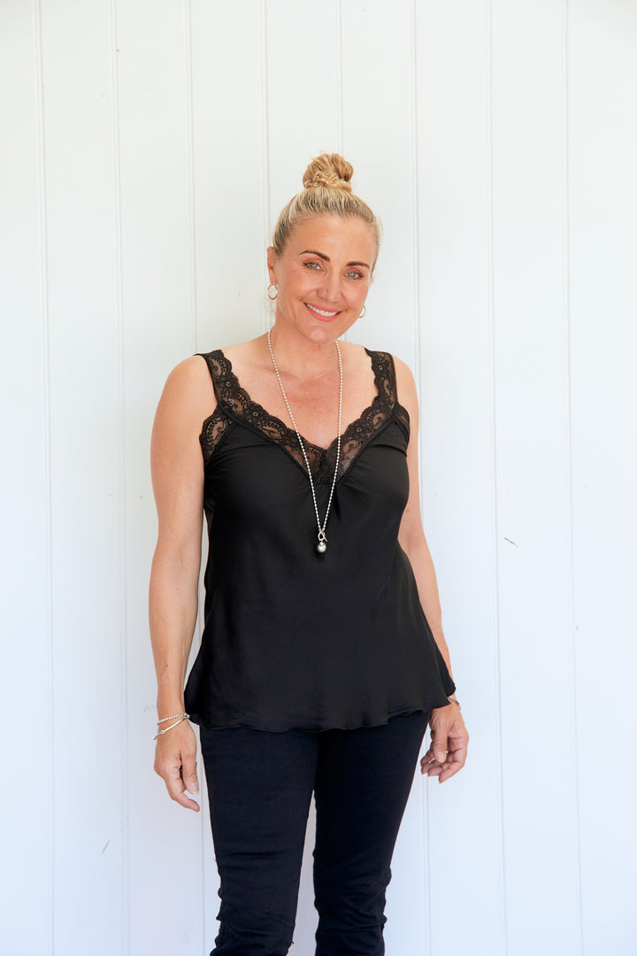 Noemi Lace Cami Black