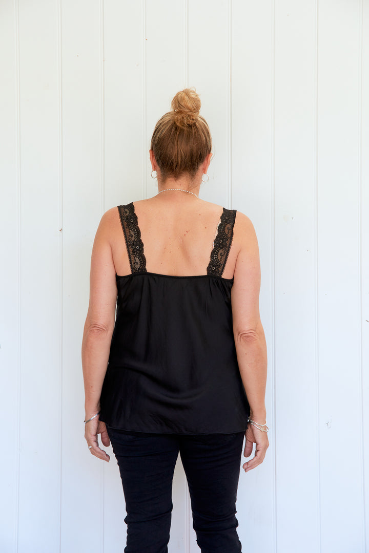 Noemi Lace Cami Black